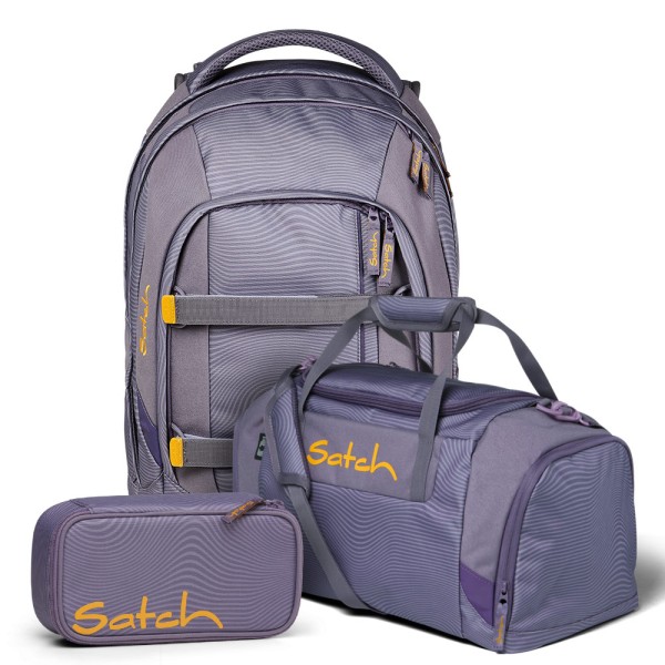 satch - Set aus pack + Schlamperbox + Sporttasche in lila