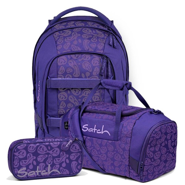 satch - Set aus pack + Schlamperbox + Sporttasche in lila