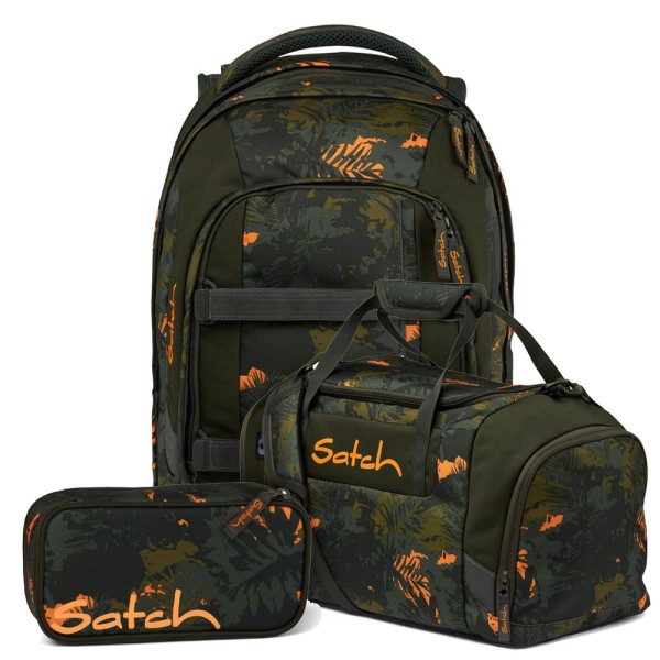 satch - Set aus pack + Schlamperbox + Sporttasche in grün