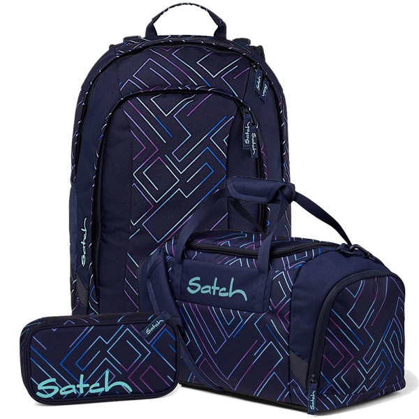 satch - Set aus air + Sporttasche + Schlamperbox in blau