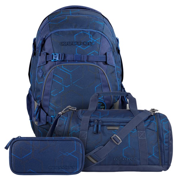 coocazoo - Set aus MATE + Sporttasche + Mäppchen in blau
