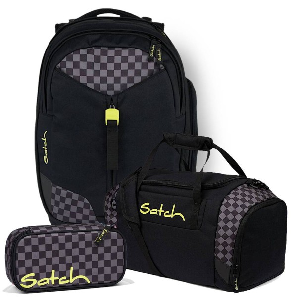 satch - Set aus match + Schlamperbox + Sporttasche in schwarz
