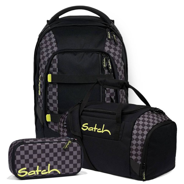 satch - Set aus pack + Schlamperbox + Sporttasche in schwarz